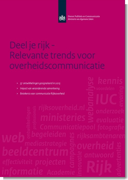 Cover Overheidscommunicatie - Deel je rijk - Relevante trends voor overheidscommunicatie